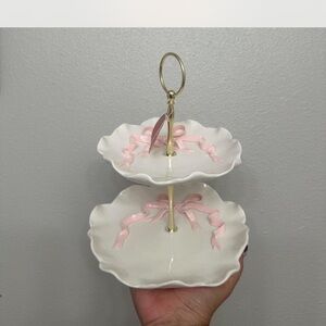 Two-Tiered Pink Ribbon Jewelry Organizer